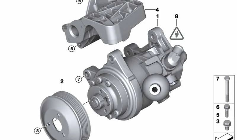 Bomba de dirección asistida OEM 32416787350 para BMW X6 (E71). Original BMW.