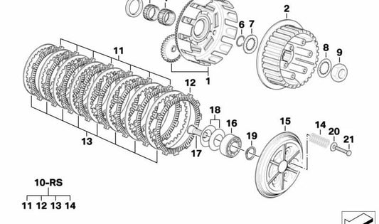 Cuerpo de desembrague OEM 21217685374 para motos BMW F 650, F 650 ST, F 650 CS, F 650 GS, F 650 GS Dakar. Original BMW Motorrad.