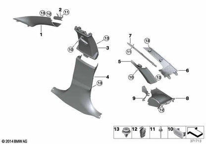 Partenza della cintura sinistra per BMW 4 F36, F36N (OEM 51467326269). BMW originale.