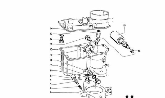 Válvula de corte ralentí OEM 13111261188 para BMW E21, E23, E24, E28, E30, E32, E34. Pieza original BMW.