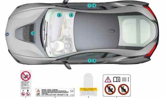 Etiqueta adhesiva airbag pasajero OEM 71239199613 para BMW E81, E82, E87, E88, F20, F21, F22, F23, F45, E36, E46, E90, E91, E92, E93, F30, F31, F34, F35, F80, F32, F33, F36, F82, F83, E34, E39, E60, E61, F07, F10, F11, F18, E63, E64, F06, F12, F13, E