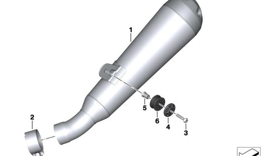 Abrazadera de escape OEM 18517726826 para motos BMW R nineT, R 1200 GS, R 1250 GS, R 1200 RT, R 1250 RT, R 1200 R, R 1250 R, R 1200 RS, R 1250 RS... y más. Original BMW Motorrad.