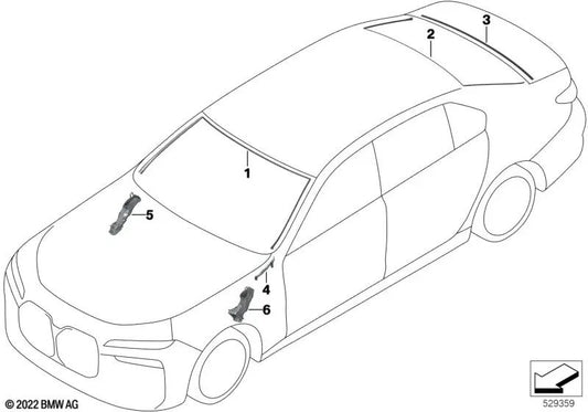 Élément de guide de l'eau gauche pour la série BMW 7 G70 (OEM 51317930783). BMW d'origine.