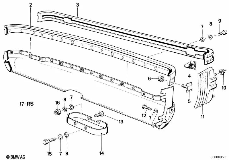 Borracha traseira para BMW Série 6 E24 (OEM 51121839142). BMW original