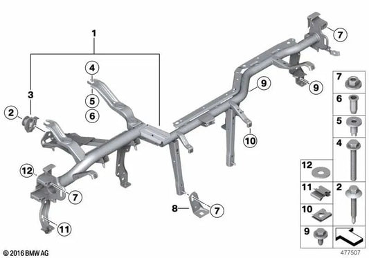 Suporte do painel de instrumentos para BMW 3 F30 Series, F31, F34, F35, F80 Série 4 F32, F33, F36, F82 (OEM 51459291317). BMW original.