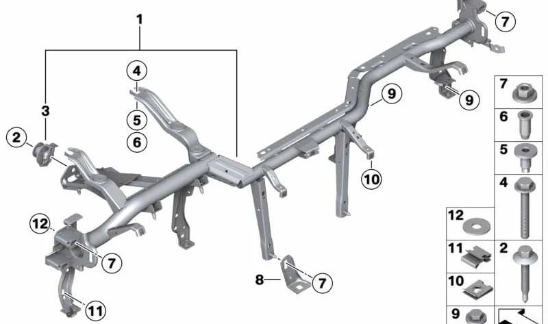 Soporte salpicadero OEM 51458066699 para BMW F82. Pieza original BMW.