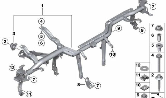 Soporte salpicadero OEM 51458066699 para BMW F82. Pieza original BMW.