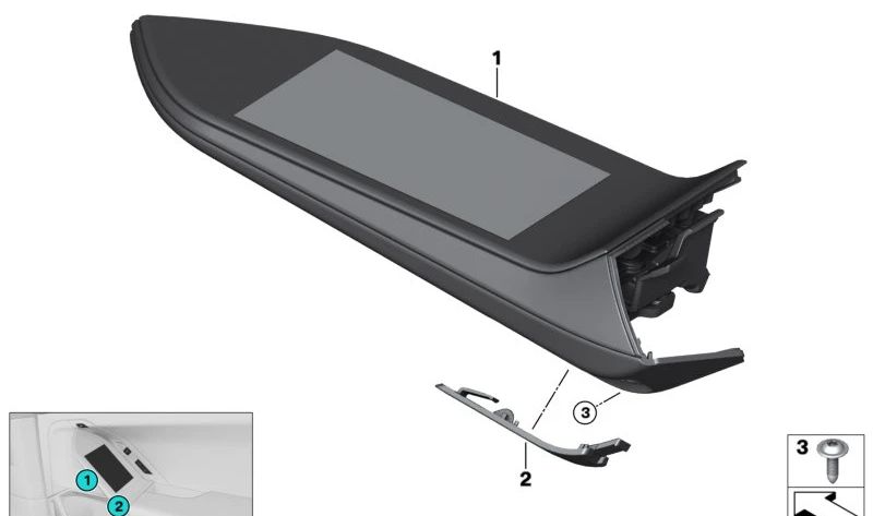 Door Control Module Right Cover for BMW 7 Series G70 (OEM 61315A2B3A0). Original BMW