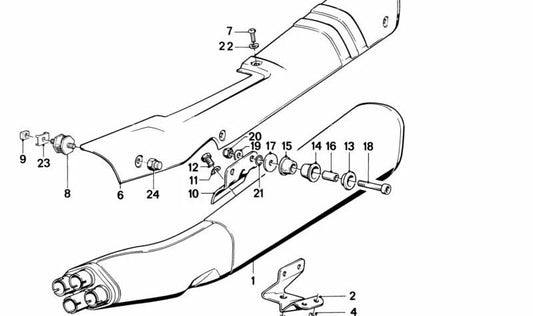 Tope de escape OEM 18121451309 para motos BMW K100, K100 LT, K100 RS, K100 RT. Original BMW Motorrad.