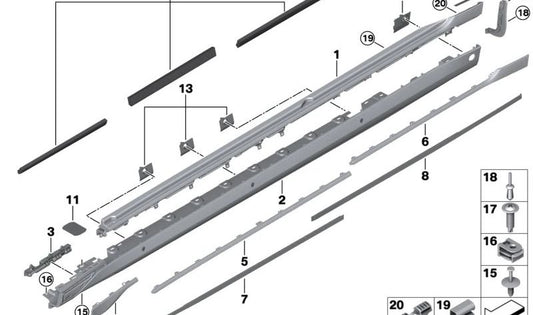 Rear Right Parking Sensor Bracket OEM 51775A62B86 for BMW (Compatible Models: G20, G21, G30, G31, G11, G12, G15, G16, X5 G05, X6 G06, X7 G07). Original BMW