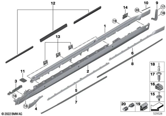 Halteleiste a sinistra per BMW G70 (OEM 51779464163). BMW originale.