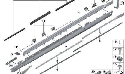 Remache de expansión OEM 07149807127 para MINI F60, R60, R61 y BMW F20, F30, F32, F33, F34, F36, G11, G12, G29, G30, G31, G70. Original MINI y BMW.