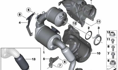 Chapa de calorífugo OEM 18308509066 para MINI R56 LCI, Clubman R55 LCI, Cabrio R57 LCI, Coupé R58, Roadster R59, Countryman R60, Paceman R61. Original MINI.