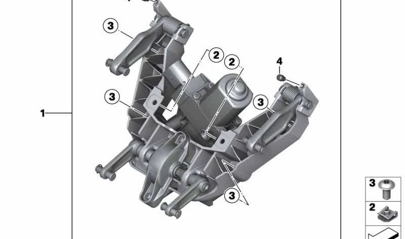 Regulación de parabrisas eléctrico OEM 46638527122 para motos BMW C 650 GT (K19) 2011-2020. Original BMW Motorrad.