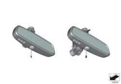 Retrovisor interior con EC/LED/GTO/FLA OEM 51169228259 para BMW F07, F10, F11, F06, F12, F13, F01, F02, F04, X3 F25... y más. Original BMW.