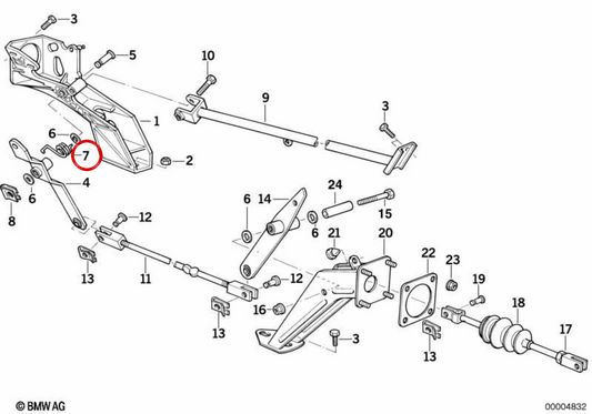 Retour de pédale de frein OEM Spring 35211162853 pour BMW E34, E32. BMW d'origine.