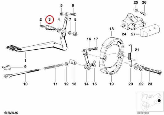 OEM -Stützschraube 35211230221 für BMW R50. Original BMW.