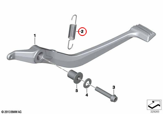 Bremspedal-Spannfeder OEM 35217716108 für BMW Motorräder R1200GS, R1250GS, K1600GT, K1600GTL... und mehr. Original BMW Motorrad.