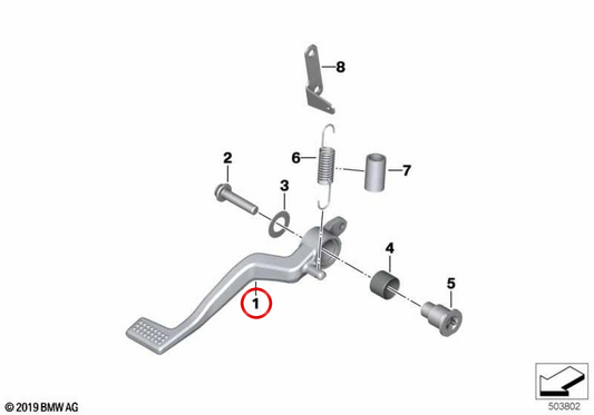 Pedal de freno delantero OEM 35218404600 para motos BMW S 1000 XR, M 1000 XR. Original BMW Motorrad.