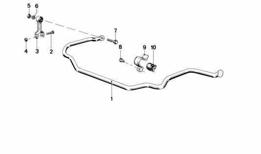 Suporte de fixação do estabilizador OEM 31351118318 para BMW E23 728, 728i. BMW original.