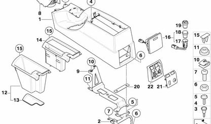 Portavasos Consola Central para BMW X3 E83, E83N (OEM 51163404799). Original BMW