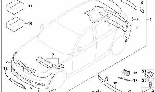 Aeropaket OEM 51130397770 Vorderluftkanal für BMW E81, E87. Original BMW.