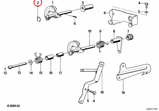 Anel de retenção OEM 35411100608 para BMW E21, E12. BMW genuíno.