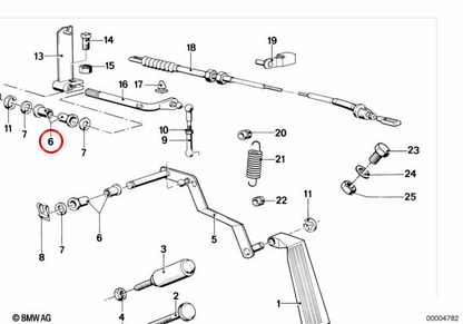 Guide OEM Casquillo 35411100674 pour BMW E21, E36, E12, E28, E39, E24, E23, E38 et Z3. BMW d'origine.