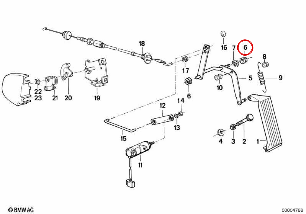 OEM Support Bushing 35411119016 for BMW E30, E36, E28, E34, E24, E23, E32, Z3. Genuine BMW