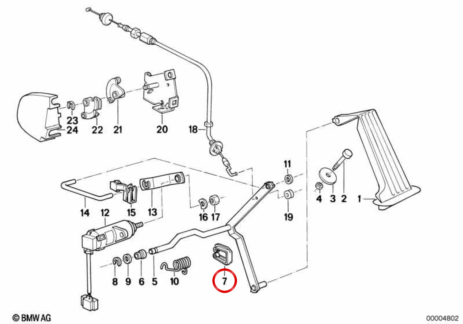 Spring retainer for BMW E36, E34, E32, E31 (OEM 35411155837). Original BMW