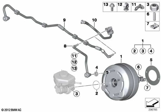 Vacuum pipe for BMW 1 Series F20, F21 3 Series F30, F31, F35 (OEM 11667622724). Original BMW.