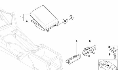 Compartimento trasero reposabrazos consola central OEM 51168159701 para BMW E39 520d, 520i. Pieza original BMW.
