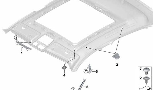 Tapa embellecedora base del retrovisor OEM 51449484319 para BMW X6 F96 y G06. Repuesto original BMW.