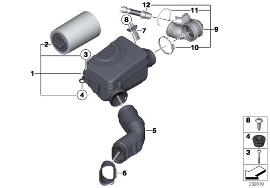 Abrazadera de tubo OEM 13717805178 para BMW E81, E82, E87, E88, F20, F21, F22, E90, E91, E92, E93, F30, F31, F34, F32, F33, F36, E84 y MINI R55, R56, R57, R58, R59, R60, R61. Original BMW y MINI.