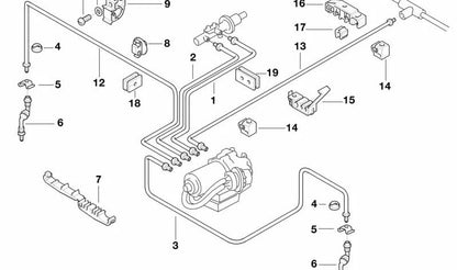 Soporte de tuberías para BMW E36, E31 (OEM 16121180378). Original BMW