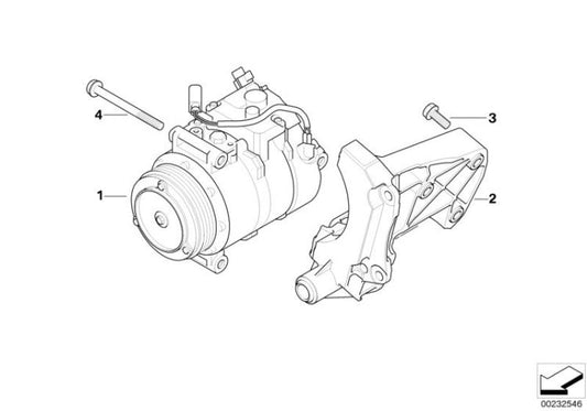 Compresor de aire acondicionado OEM 64509180548 para BMW E90, E91, E92, E60, E61... y más. Original BMW.