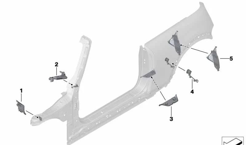 Pieza de forma columna A derecha OEM 41007348192 para MINI Cabrio F57, F67, F57 LCI... y más. Original MINI.
