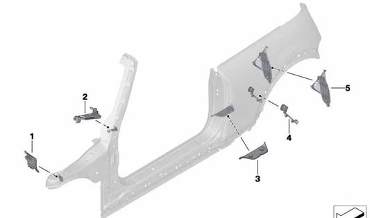 Pieza de forma columna A derecha OEM 41007348192 para MINI Cabrio F57, F67, F57 LCI... y más. Original MINI.