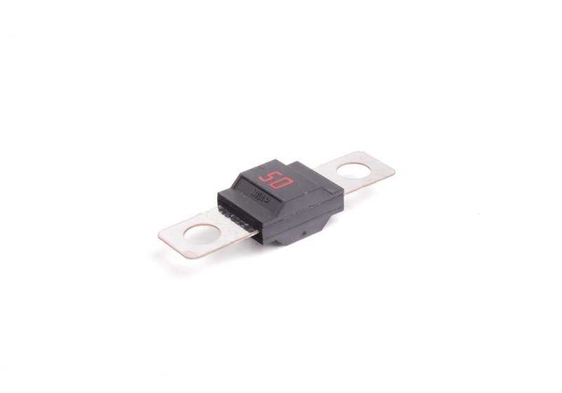 50A fuse for BMW series 1 E81, E82, E87, E88, F20, F21, F52 Series 3 E46, E90, E91, E92, E93, F30, F31, F34, F35 Series 4 F32 Series 5 E39, E60, E61, F11, F11 Series 6 E63, E64, F13, F13, F13, F13 E65 Serie 8 E31 X1 E84 X3 E83 X5 E53, E70 X6 E71 Z4 E85,