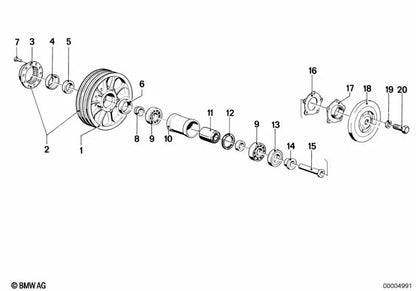 Masse de roue arrière pour BMW E46, F30 (OEM 36311232811). BMW d'origine