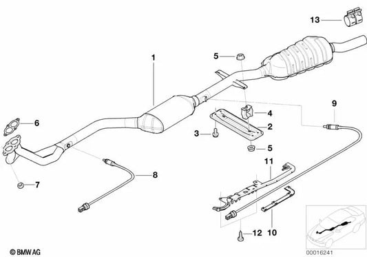Tube de silencieux préliminaire pour BMW E46 (OEM 18101712923). BMW d'origine