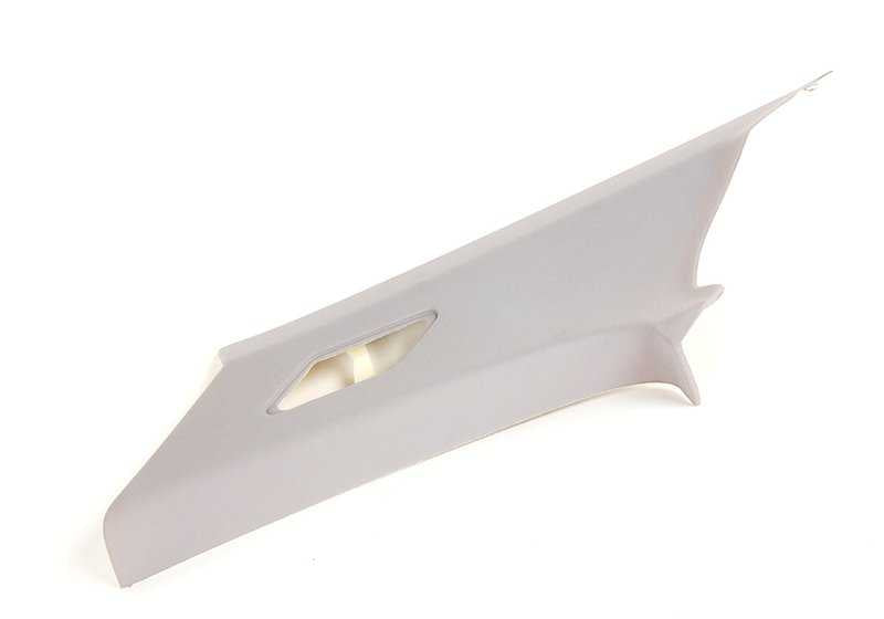Paramento columna trasera derecha OEM 51438222628 para BMW E46 316Ci, 316i, 318Ci, 318i. Color Hellgrau. Original BMW.