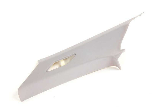 Paramento columna trasera derecha OEM 51438222628 para BMW E46 316Ci, 316i, 318Ci, 318i. Color Hellgrau. Original BMW.