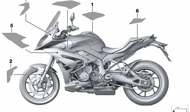 Beschriftung linker Kraftstofftank OEM 51148561443 für BMW S 1000 XR (K49) 2014-2019. Original BMW Motorrad.