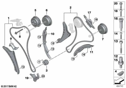 Unidad de Ajuste del Árbol de Levas de Escape para BMW F01, F02, G12 (OEM 11367567499). Original BMW