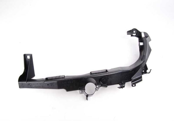 Soporte izquierdo para faro delantero OEM 51647138401 para BMW E90, E91. Original BMW.