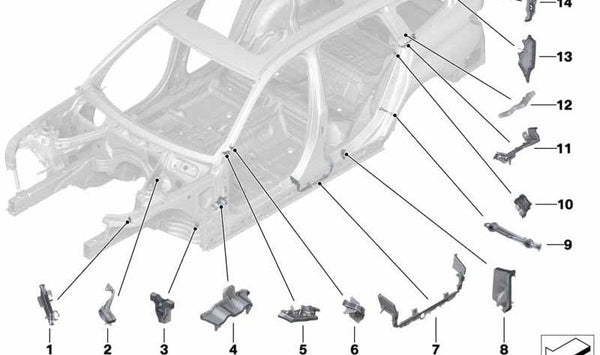 Cubierta exterior pilar C OEM 41007440119 para BMW G21, G21N, G81, G81N. Pieza original BMW.