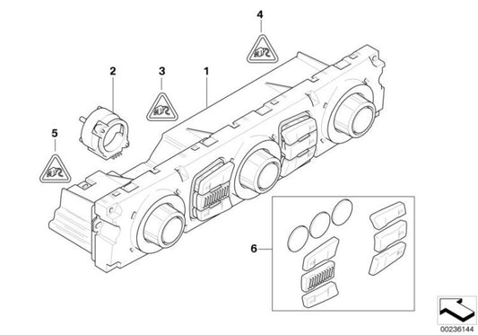 Unidade de controle de ar condicionado alto para BMW 6 E63N Series, E64N (OEM 64119248711). BMW original