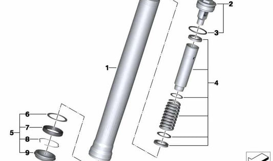 Juego de muelle de presión OEM 31428564941 para motos BMW R nineT (K21) 2016-2023. Original BMW Motorrad.