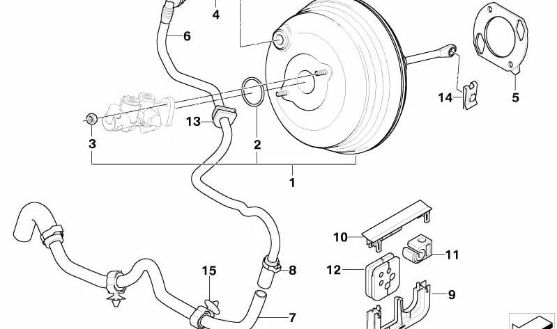 Tubo de vacío OEM 11667629613 para BMW E53. Original BMW.